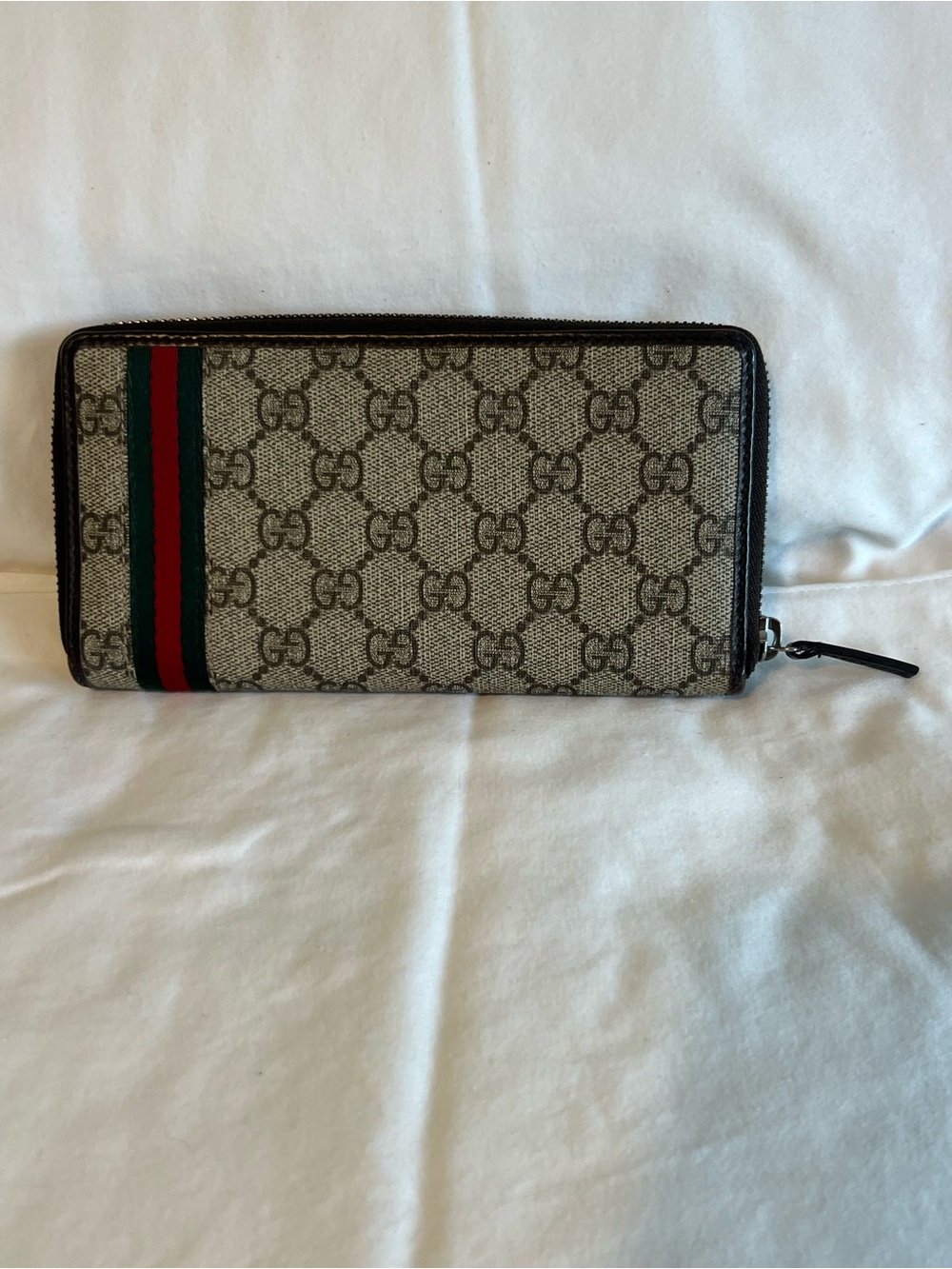 Gucci Sherry Line Continental Zip Wallet GG Supreme Monogram Canvas